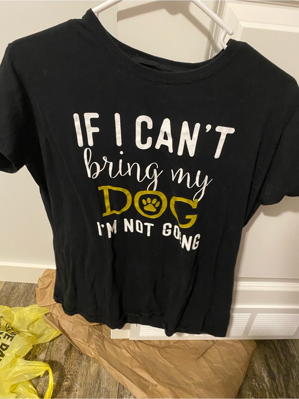 Black Pet Lover Graphic Tee - If I Can't Bring My Dog